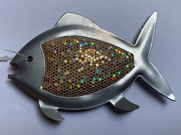 Metall-Stoff Fisch gold irisierend